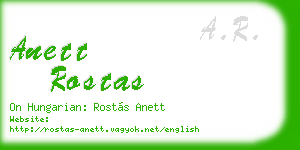 anett rostas business card
